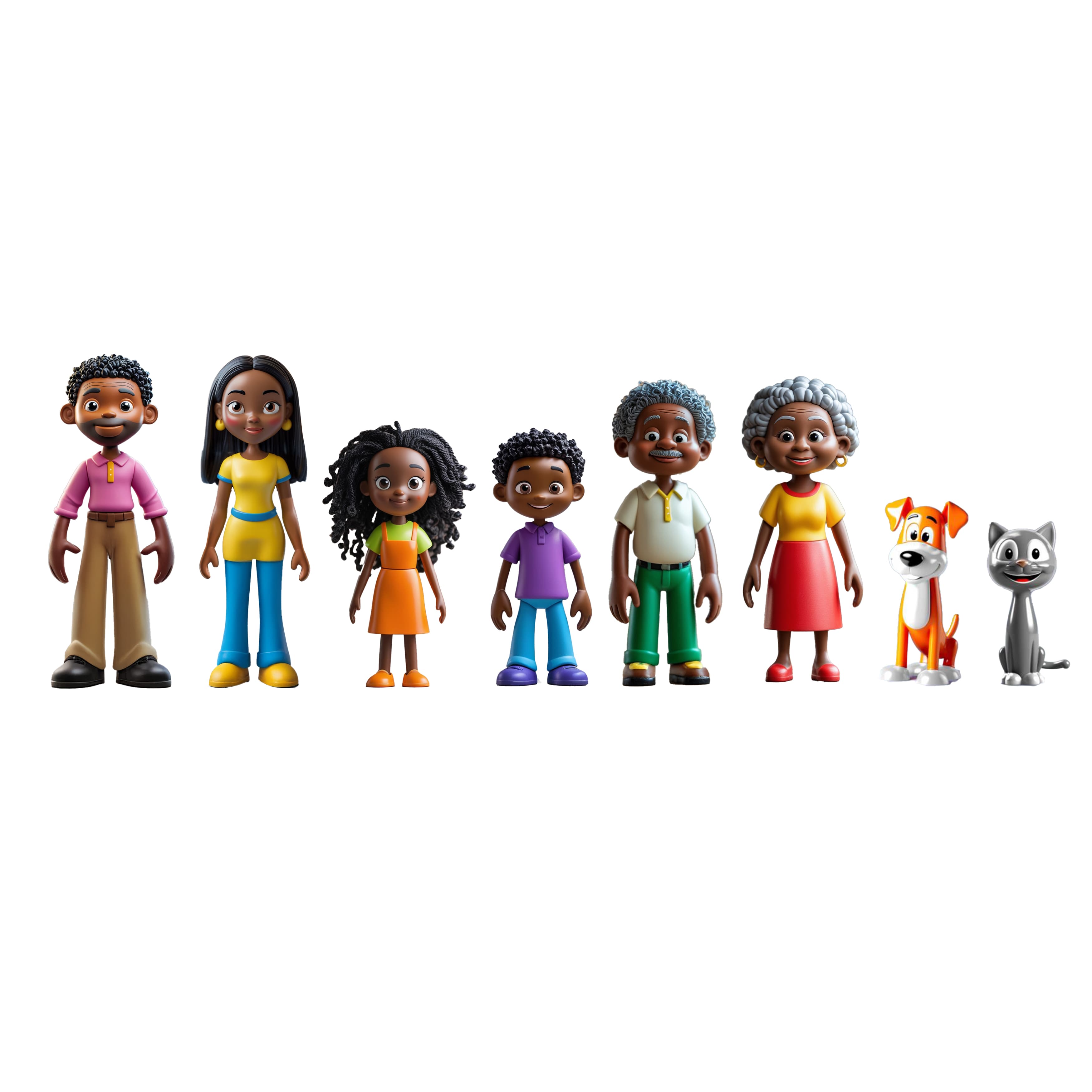 Familia de Figuras de piel oscura