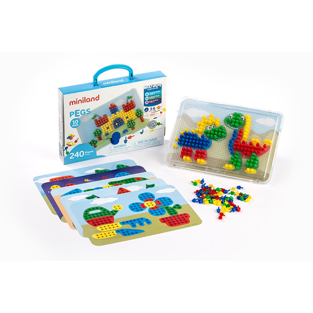 Pegs 10 mm (240 piezas) - Primary Colors