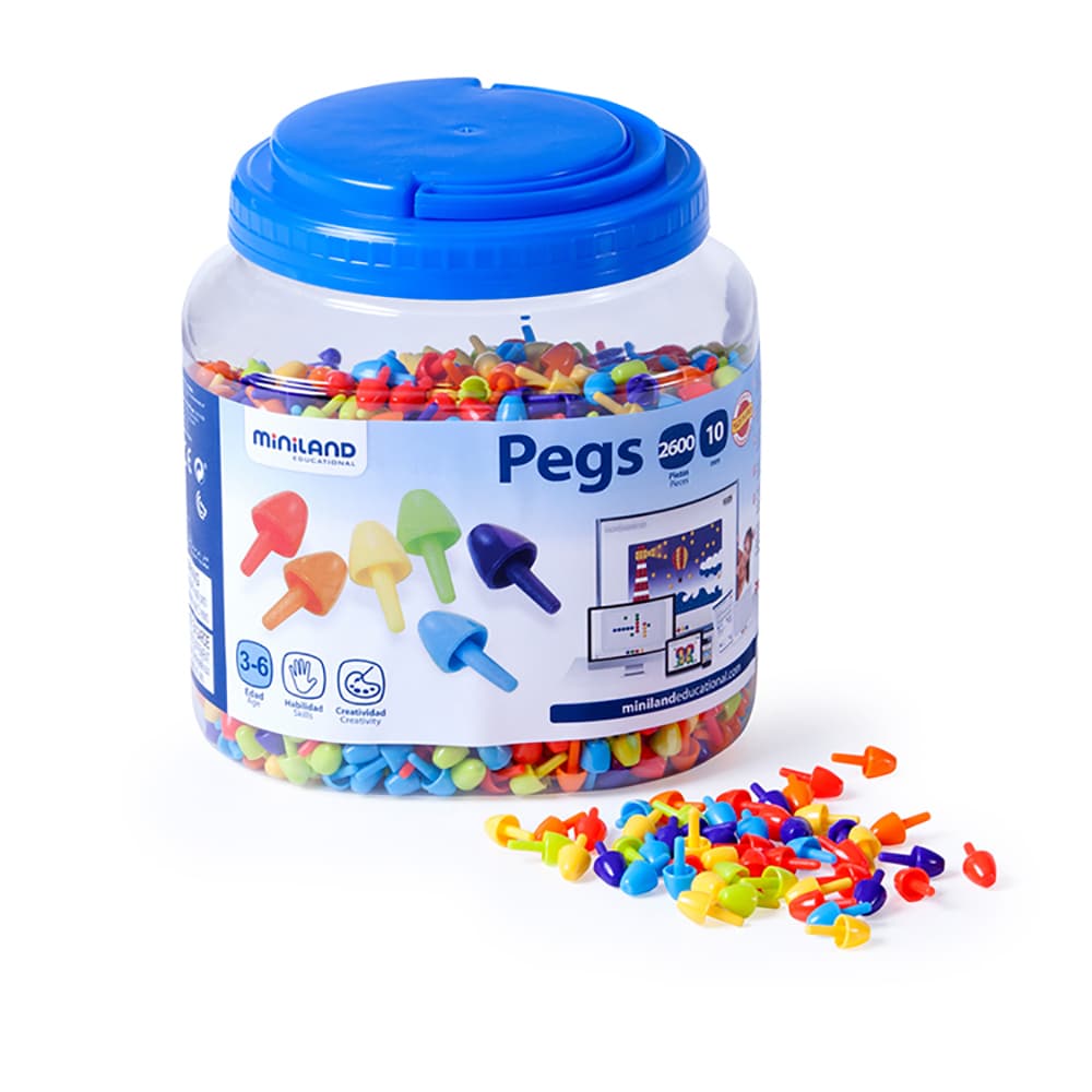 Pegs 10 mm (2.600 piezas) - Bright Colors