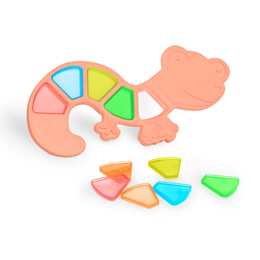 Juego sensorial de colores: lagarto translúcido